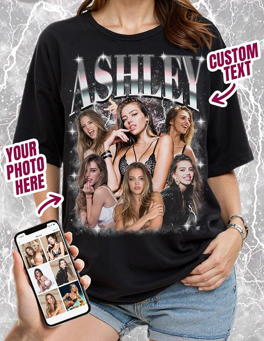 Custom Bootleg Rap Shirt with Photo Text, Vintage Custom Picture Shirt - Image 2
