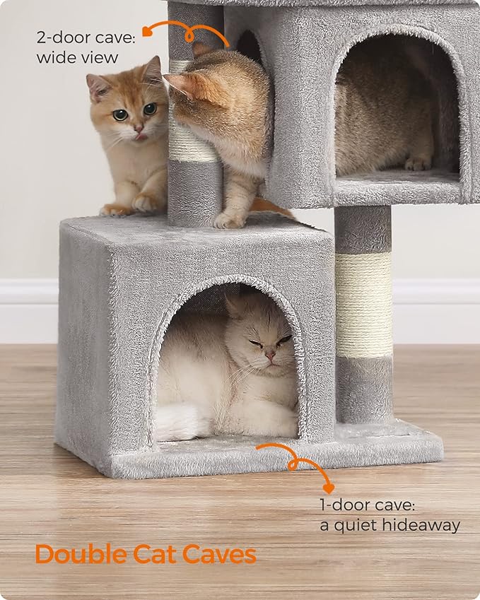 Feandrea Cat Tree, 26.4-Inch Cat Tower, Plush Condo - Image 9