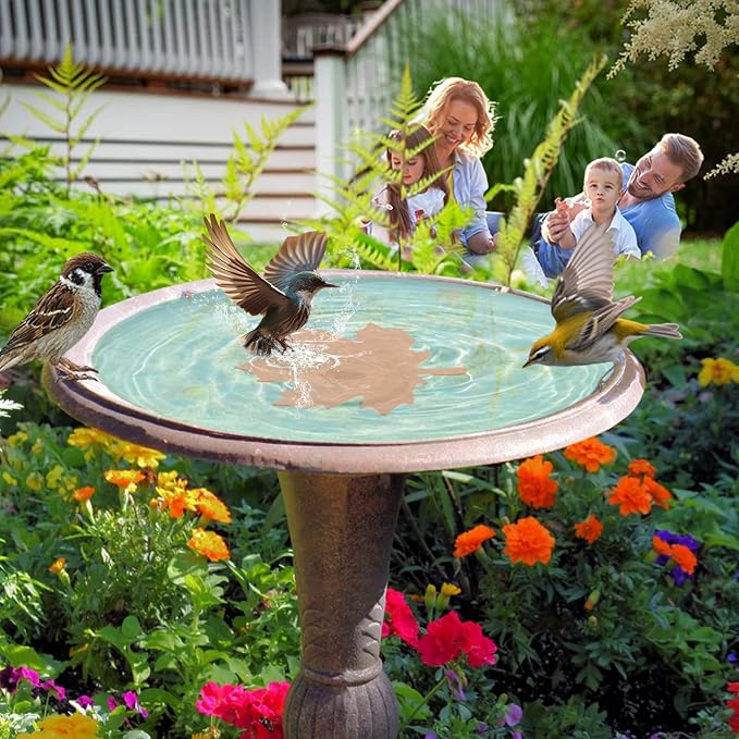99.99% Pure Copper Bird Bath Disk, 2 Pack 0.6mm Maple Leaf Bird Bath - Image 7