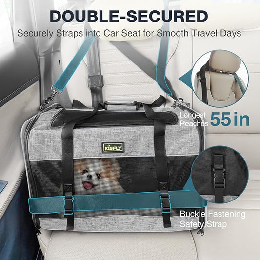 Cat Carrier for 2 Cats/Kitten, Pet Carrier for Cat, Small Dog & Bunny, Foldable - Image 2