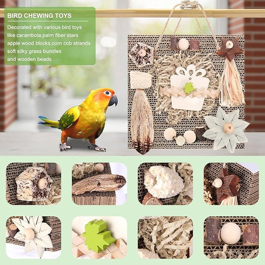 Kyouki Bird Toys, Parakeet Toys, Parrot Toy, Conure Hanging Chewable Cardboard - Image 2