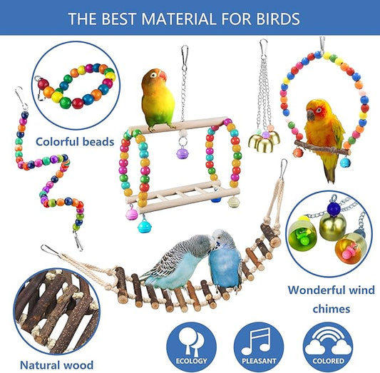 22 Packs Bird Parakeet Cockatiel Toys, Parrot Swing Chewing Hanging Toy - Image 2