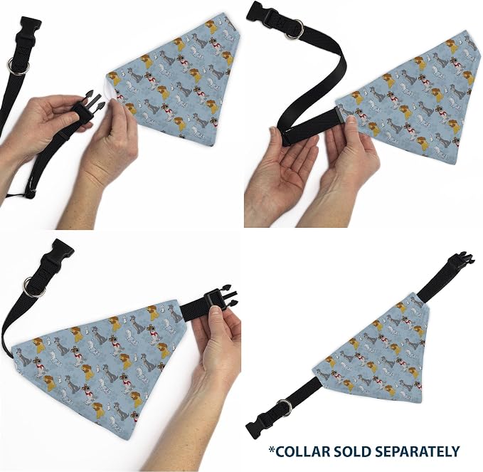 Disney Pet Bandana Disney Dogs Group Collage Paws Blues Slip On Collar Bandana - Image 6
