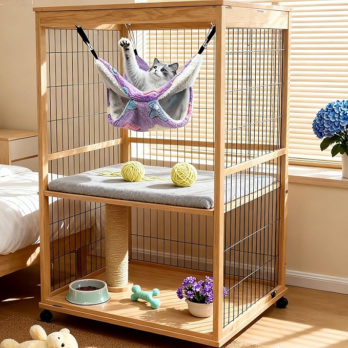 Cat Hammock for Cage, Soft Warm Hanging Bed for Kitten, Guinea Pig, Chinchilla - Image 7