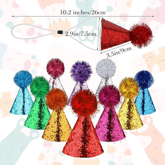10 Pack Mini Small Dog Hats Cat Birthday Party Hat - Image 2
