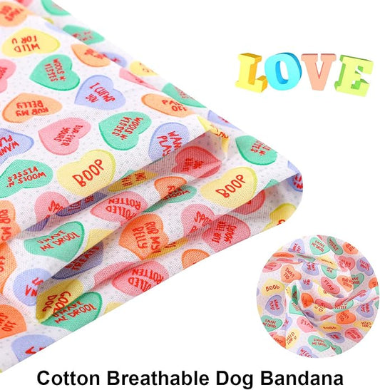 ARING PET Valentine's Dog Bandana-Cute Heart Pet Bandanas, Soft Scarf Cotton - Image 2