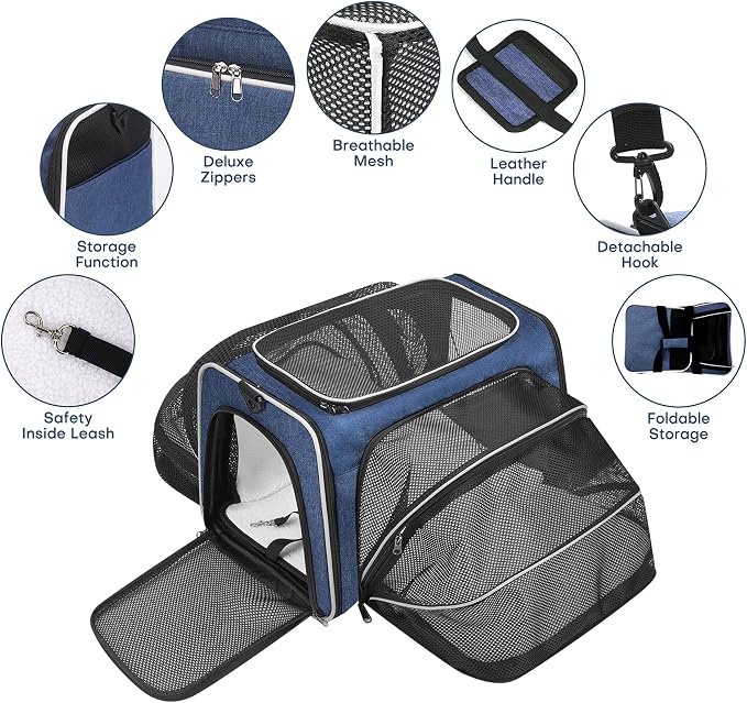 Premium Pet Carrier – Dog & Cat Travel Bag, Airline Approved, Soft-Sided Design - Image 7
