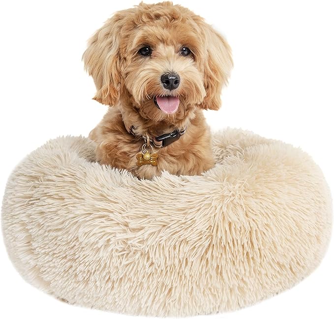 Calming Donut Dogs Beds for Small Dogs Washable, 19inch Fluffy Round Puppy Bed - Image 7
