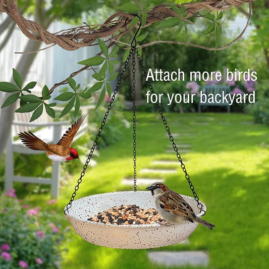 Hanging Metal White Birdbath - Image 2