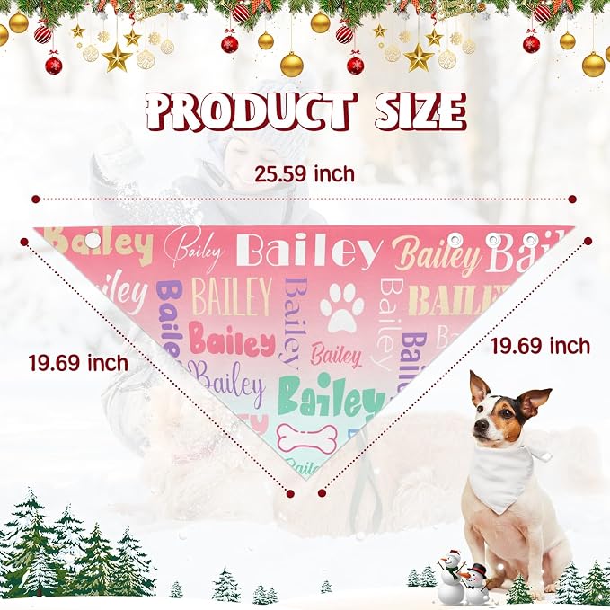 Personalized Dog Bandanas Custom Neckwear Name Button Anti-loosening Dog Scarf - Image 7