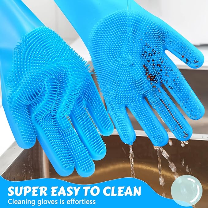 Pecute Pet Grooming Gloves Large, Heat Resistant Cat Bathing Gloves - Image 9