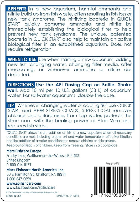 API QUICK START Freshwater and Saltwater Aquarium Nitrifying Bacteria 16-Ounce - Image 2