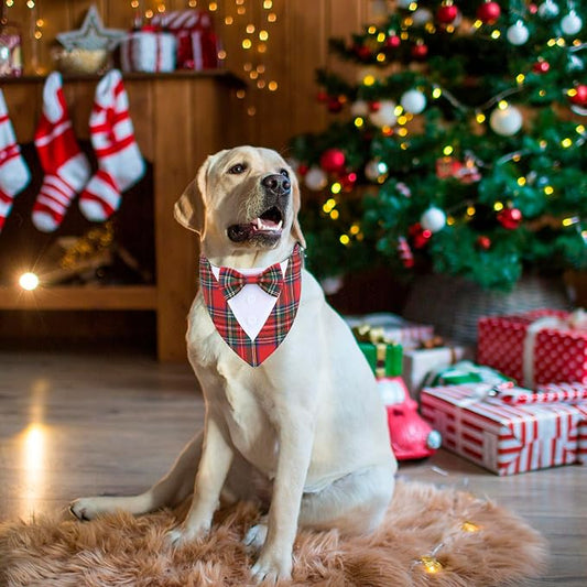 ADOGGYGO Christmas Dog Tuxedo Bandana, Adjustable Christmas Costume - Image 2