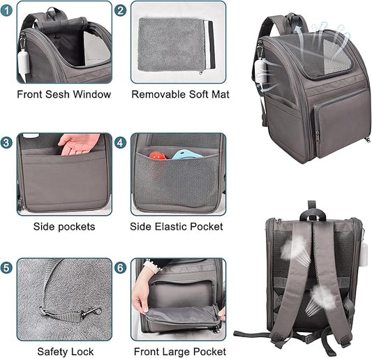 Jespet Pet Backpack Carrier for Small Dog, Soft Carrier Backpack Ideal for - Image 2