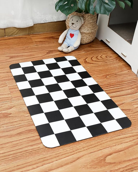 Ralxion Checkered Dog Feeding Mat, Absorbent Mats - Image 2