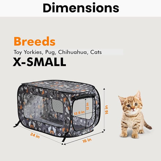 Beatrice Home Fashions Portable, Collapsible, Pop Up Kennel Travel Cat and Dog - Image 2