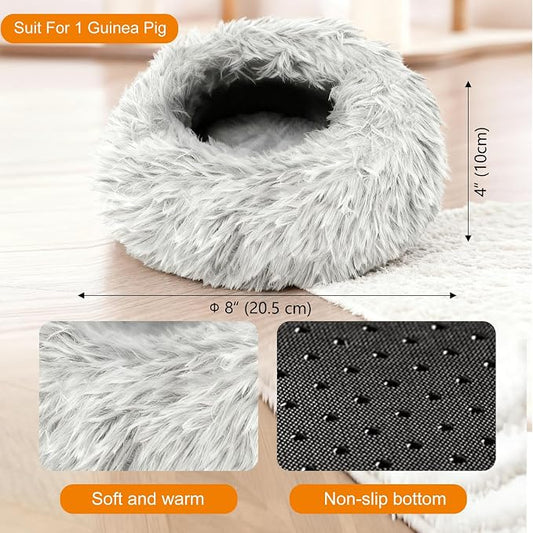 Guinea Pigs Bed Small Animal Bedding Donut-Shaped Burrowing Pet Bed Soft and - Image 2