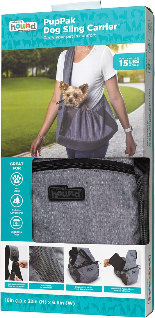 Outward Hound PupPak Sling Dog Carrier, Adjustable Strap, Mesh Ventilation - Image 2
