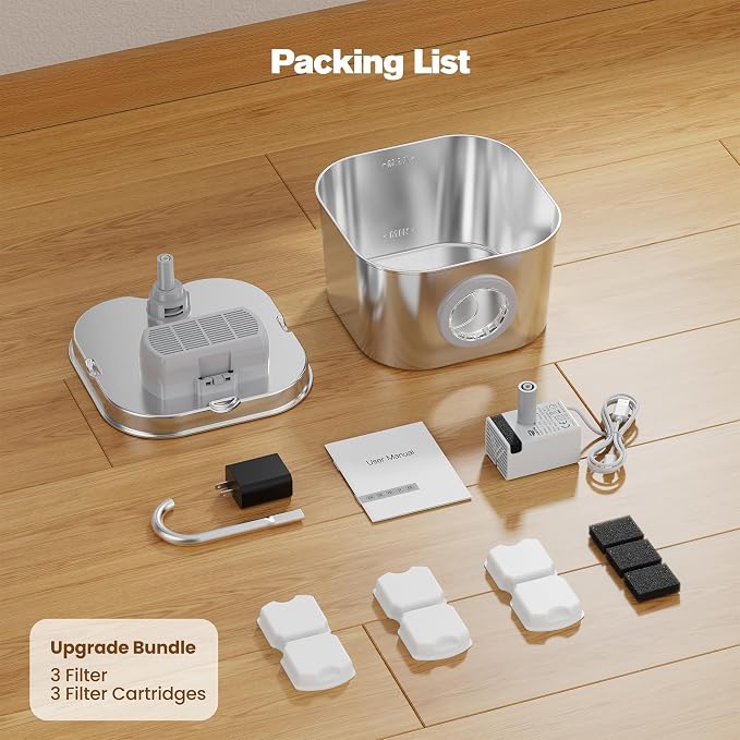 Cat Water Fountain Stainless Steel: Pet Fountains - Image 9