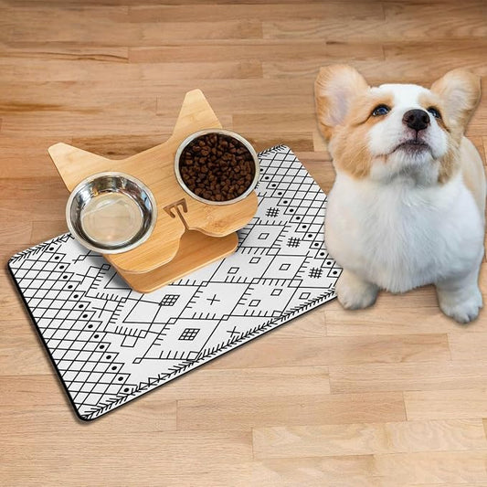 Absorbent Pet Dog Bowl Mat for Food and Water, Pet Cat Food Feeding Mat - Image 2