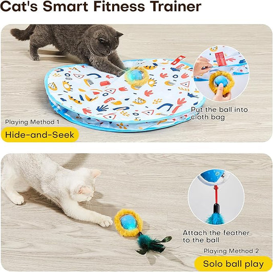 Potaroma Interactive Cat Toys, Fast Moving Ball in Play Mat, Automatic Motion - Image 2