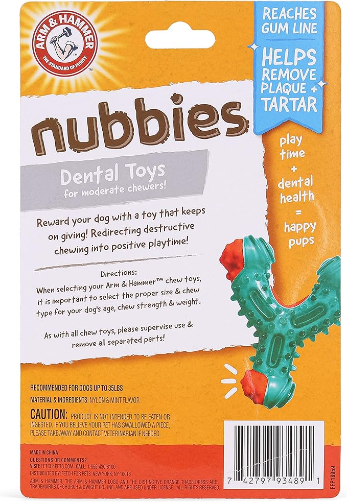 ARM & HAMMER for Pets Nubbies Wishbone Dog Dental Toy| Best Dog Chew Toy for - Image 8