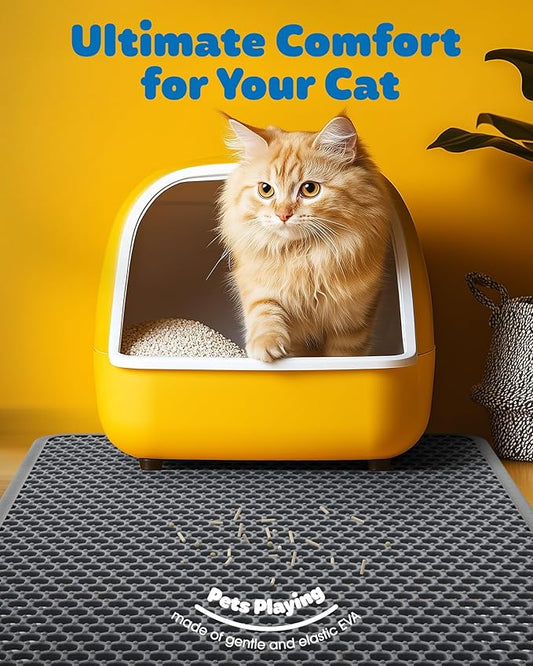 Cat Litter Mat - 23.2'' x 14.6'' Small Litter Trapping Mat, Waterproof - Image 2