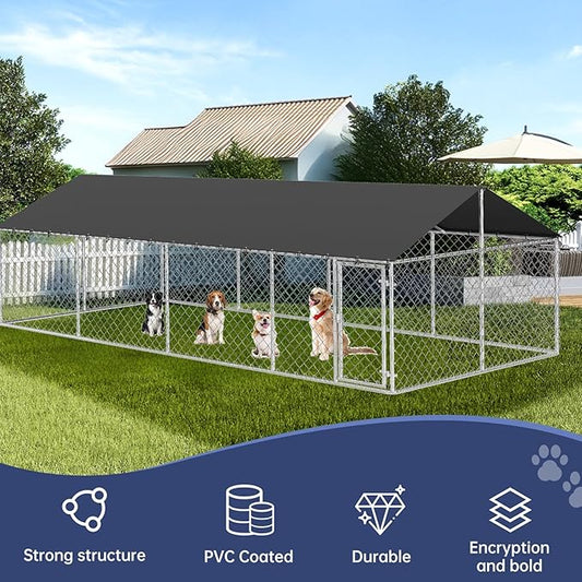 Outdoor Dog Enclosure Heavy Duty Dog Kennel House Mesh Dog Big Cage Pet Kennel - Image 2