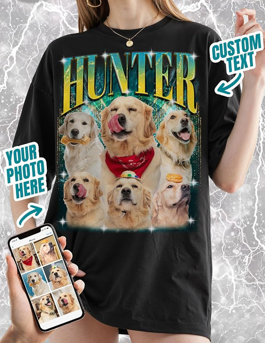 Custom Bootleg Rap Shirt with Photo Text, Vintage Custom Picture Shirt - Image 2