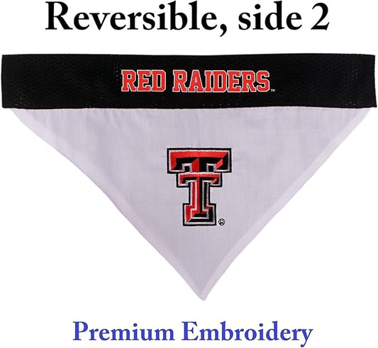 Pets First Collegiate Pet Accessories, Reversible Bandana, Texas Tech Red - Image 2