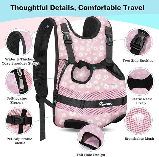 Pawaboo Pet Dog Front Carrier Backpacks, Legs Out Pet Carrier Backpack - Image 2