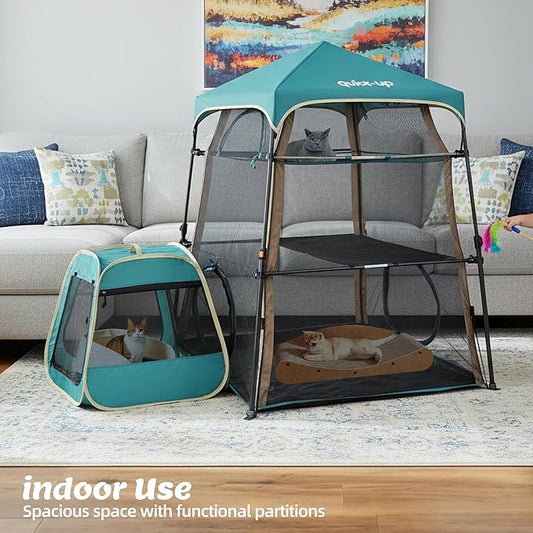 Extra Large catio Outdoor cat Enclosure, 3-in-1 Cat Tower Tent - Image 2