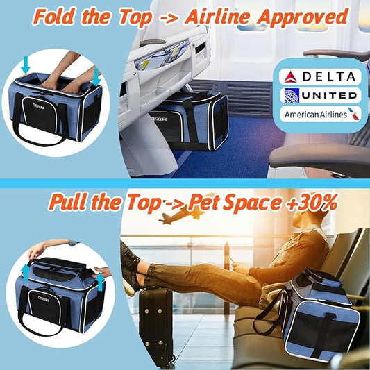 Petskd Top-Expandable Pet Carrier 18x11x11 Inches Delta American United Airline - Image 2