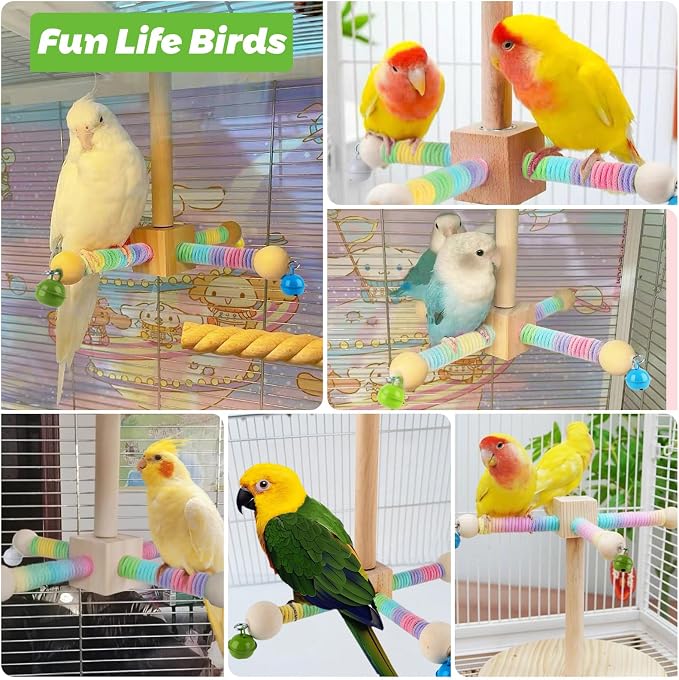 Bird Perch Toy, 360°Interactive Rotating Bird Perches - Image 6
