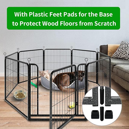 Dog Playpen Outdoor Extra Wide 8 Piece Panels Heavy Duty Dog Fence 32" Height - Image 2