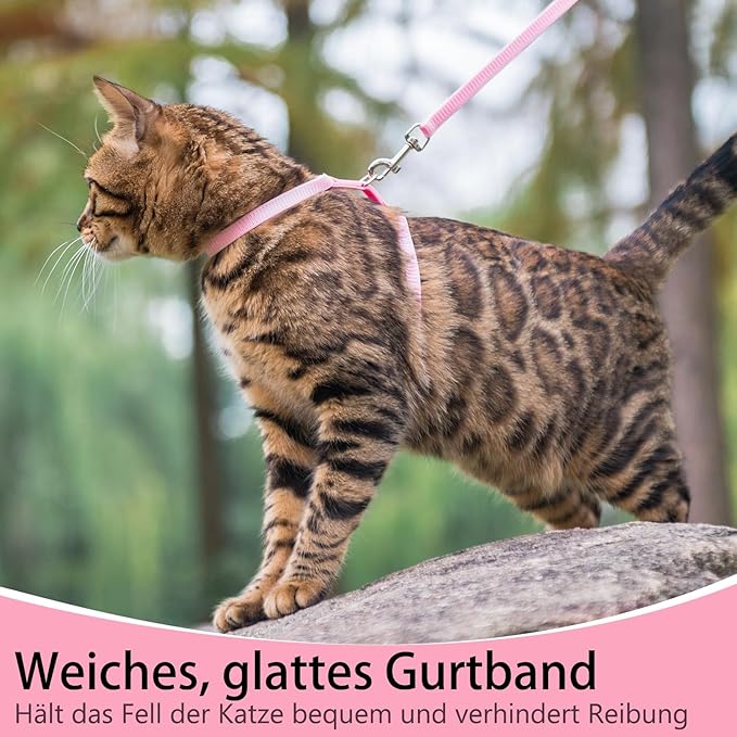 PUPTECK Adjustable Cat Harness and Leash Set Escape Proof Kitten Strap Collar - Image 7
