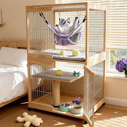 Cat Hammock for Cage, Soft Warm Hanging Bed for Kitten, Guinea Pig, Chinchilla - Image 2