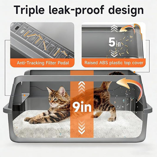 Stainless Steel Cat Litter Box, Odor Free Metal Litter Box - Image 2