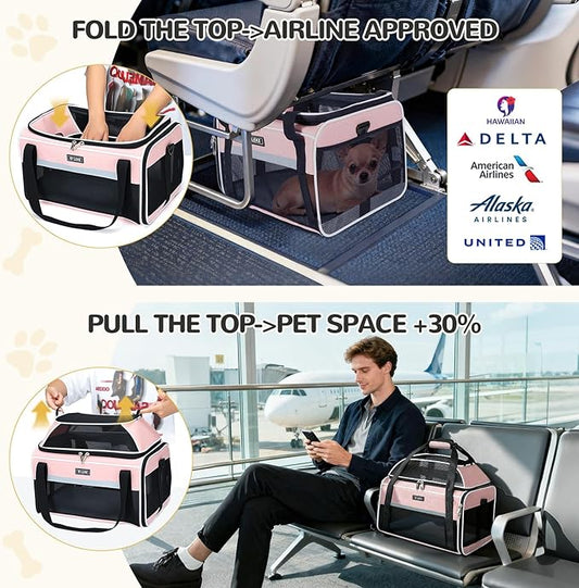 Lekereise Top-Expandable Pet Carrier 17x11x9.5 Inch Alaska Hawaiian Airline - Image 2