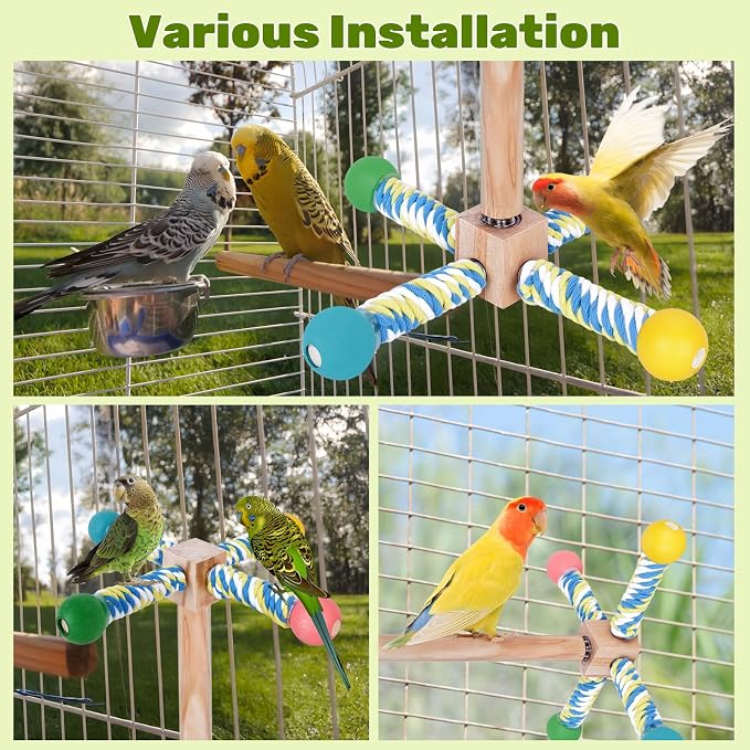 Bird Perch Toy, Parrot 360° Interactive Rotating Toy - Image 7