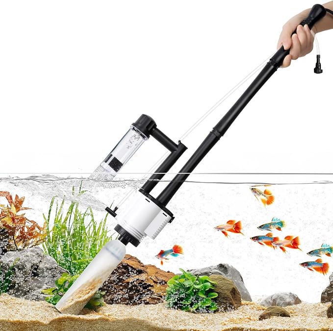 AQQA Fish Tank Cleaner, 8-in-1 Electric Aquarium Gravel Vacuum, Clean - Image 8