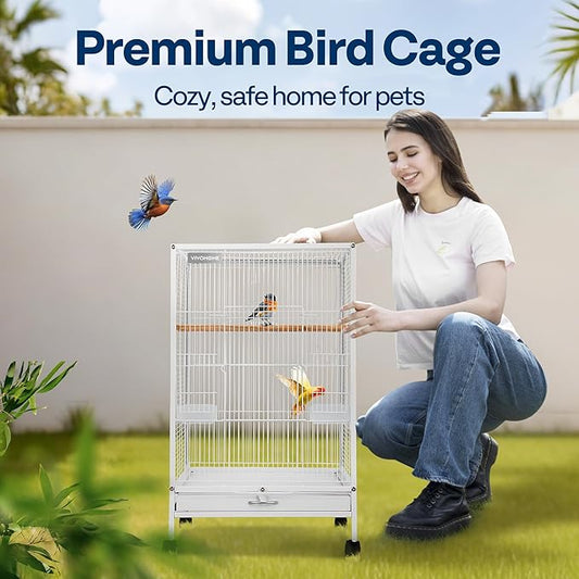 VIVOHOME 30 Inch Height Wrought Iron Bird Cage - Image 2