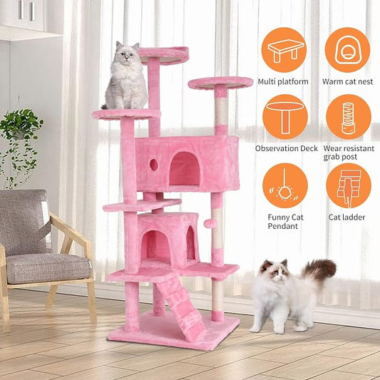 Cat Tree for Indoor Cats, Space Saving Cat Activity Center, Durable Pet Play - Image 2