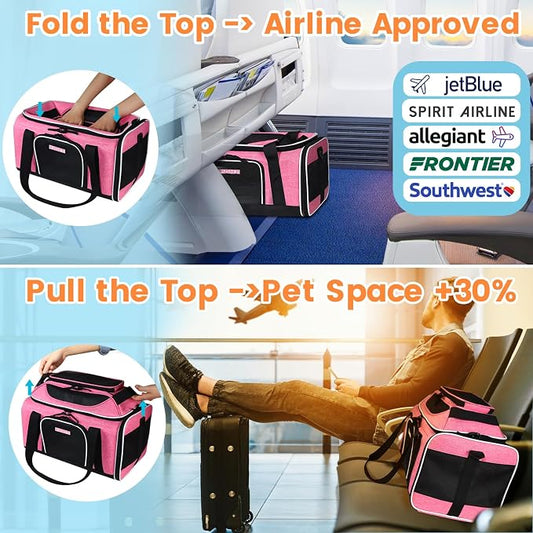 Petskd Top-Expandable Pet Carrier 17x12x8.5 Inches JetBlue Allegiant Spirit - Image 2