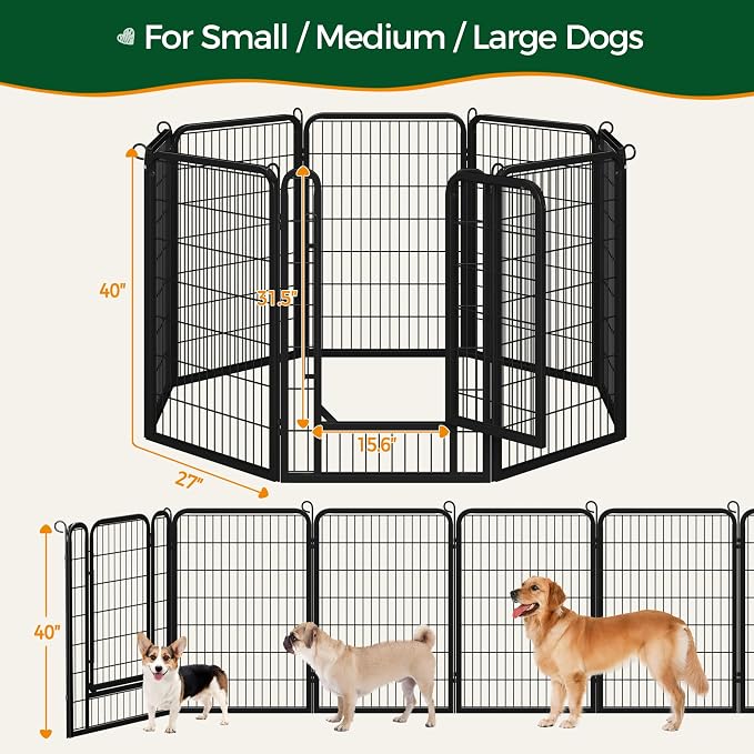 Yaheetech Dog Playpen, 40 inch 8 Panels Dog Pen - Image 9