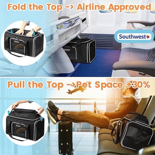 Petskd Top-Expandable Pet Carrier 18x13x9.5 Inches Southwest Airline Approved - Image 2