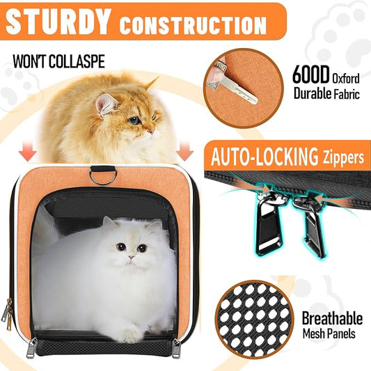 Large Cat Carry Bag, Soft Shell Shih-Tzu Pet Transport Crate, Big Bunny Rabbit - Image 2