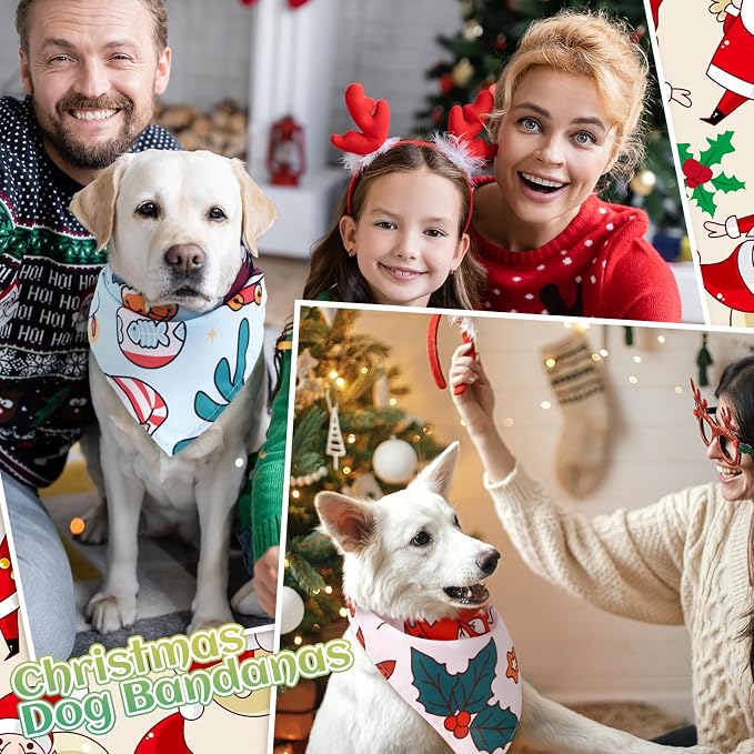 100 Pcs Christmas Dog Bandanas Bulk Pet Bibs Colorful Triangle Scarf Xmas Pet - Image 6