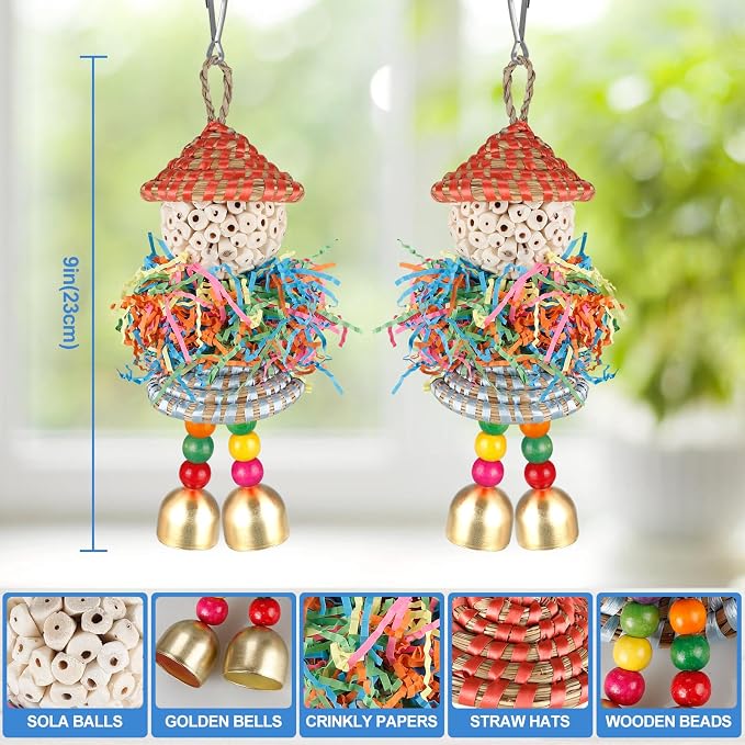 2PCS Bird Toys Parrot Foraging Shredder Hanging Toys Sola Balls - Image 6
