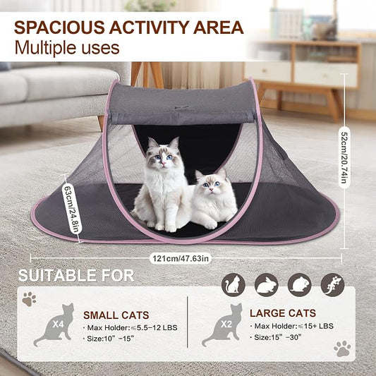 X-ZONE PET Outdoor Cat Tent, Pop Up Cat Playpen, Pet Enclosure Suitable Birds - Image 2